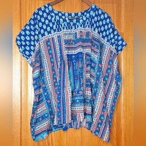 Tolani Collection Kaftan Tunic Swim Cover Up Modal Paisley Boho Resort Sz XLP